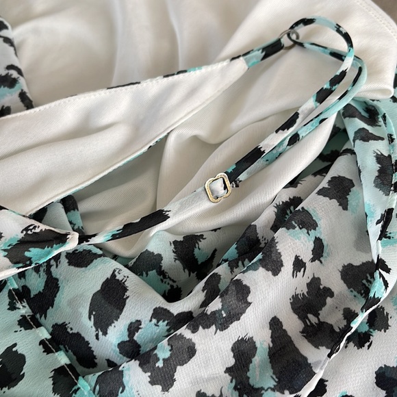 Show me your mumu teal animal print trapeze mini dress - Picture 4 of 4